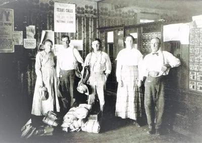 People posed in front of the Byers post office.